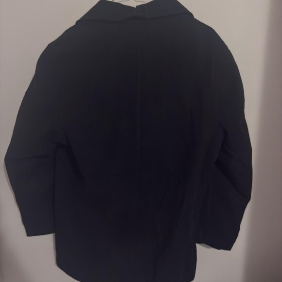 M&S Man Black Wool Blend Peacoat - Picture 3 of 6